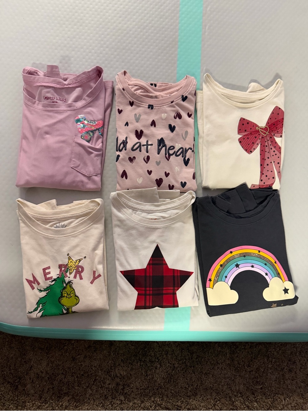 Various girls long sleeve tops, all 6.